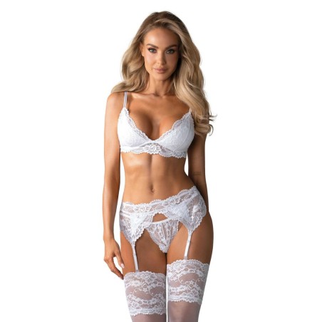 Ensemble 3 pièces - Blanc L/XL - Obsessive - Lingerie Femme Ensemble 3 pièces - Blanc L/XL - Obsessive - Lingerie Femme