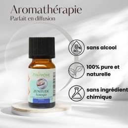 Huile essentielle synergie Zenitude 10 ml – Mélange d'huiles essentielles apaisantes à diffuser, fabriqué en France Huile essentielle synergie Zenitude 10 ml – Mélange d'huiles essentielles apaisantes à diffuser, fabriqué en France