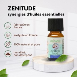 Huile essentielle synergie Zenitude 10 ml – Mélange d'huiles essentielles apaisantes à diffuser, fabriqué en France Huile essentielle synergie Zenitude 10 ml – Mélange d'huiles essentielles apaisantes à diffuser, fabriqué en France