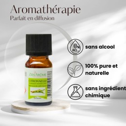 Huile essentielle citronnelle naturelle 10ml pour aromathérapie et bien-être, conditionnée en France Huile essentielle citronnelle naturelle 10ml pour aromathérapie et bien-être, conditionnée en France