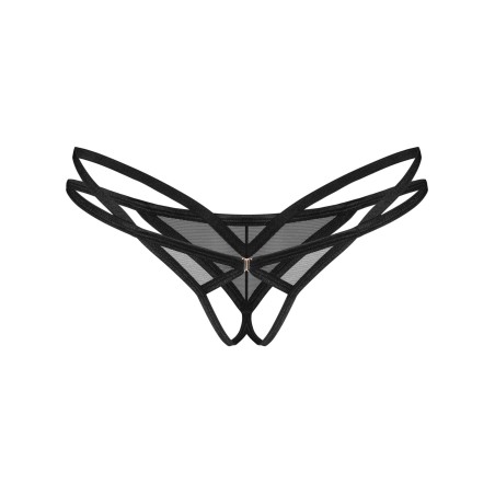 Euridia string ouvert - Noir M/L - Obsessive Freedom - Lingerie Femme