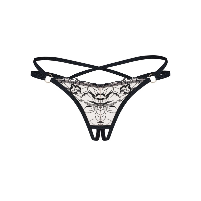 Vila blanes string ouvert - Noir XS/S - Obsessive Exquisite - Lingerie Femme Vila blanes string ouvert - Noir XS/S - Obsessive Exquisite - Lingerie Femme