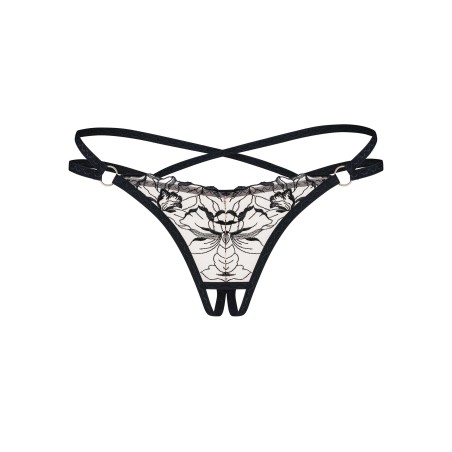 Vila blanes string ouvert - Noir XL/XXL - Obsessive Exquisite - Lingerie Femme