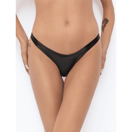 P010 String Powerwetlook M - Noir Handmade - Lingerie Femme