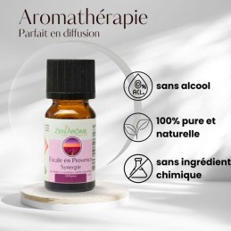 flacon d'huile essentielle synergie escale en provence de 10 ml, mélange d'huiles essentielles à diffuser, fabriqué en France flacon d'huile essentielle synergie escale en provence de 10 ml, mélange d'huiles essentielles à diffuser, fabriqué en France