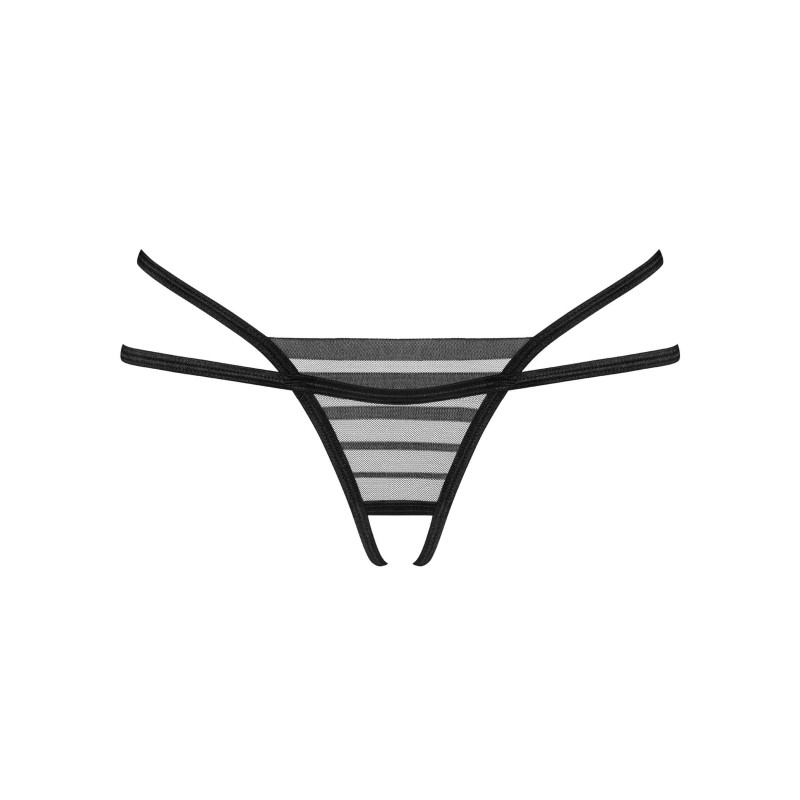 Lune Bellis string ouvert - Noir M/L - Obsessive Exquisite - Lingerie Femme