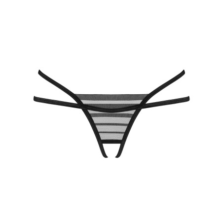 Lune Bellis string ouvert - Noir M/L - Obsessive Exquisite - Lingerie Femme