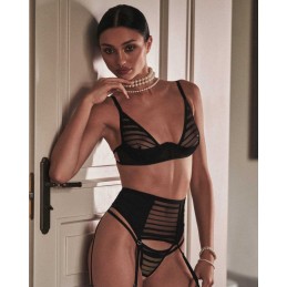 Lune Bellis string ouvert - Noir XL/XXL