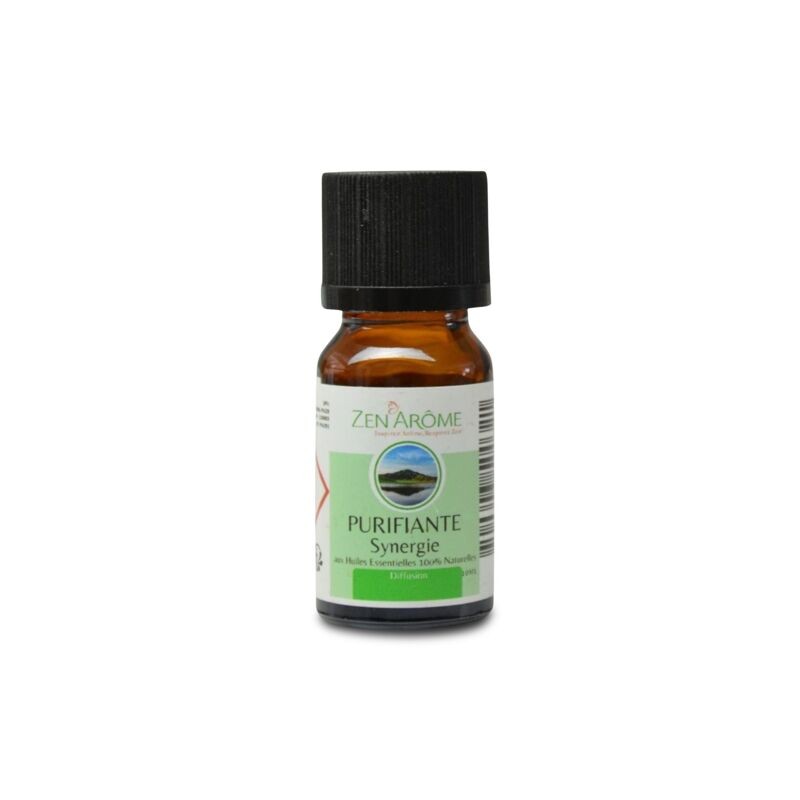 Flacon d'huile essentielle synergie purifiante de 10 ml, mélange d'huiles essentielles à diffuser, fabriqué en France Flacon d'huile essentielle synergie purifiante de 10 ml, mélange d'huiles essentielles à diffuser, fabriqué en France
