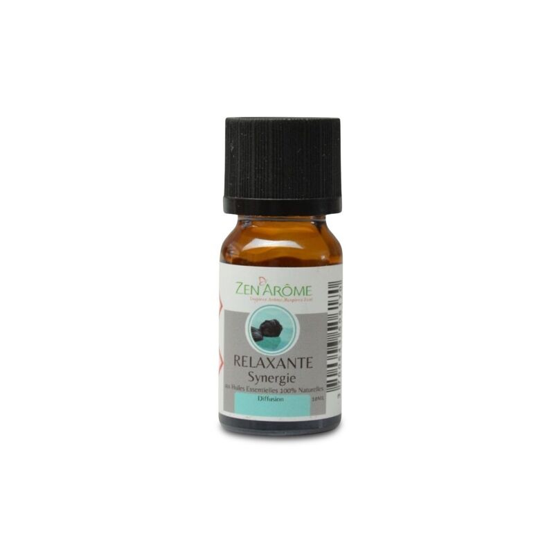 Flacon de 10 ml d'huile essentielle synergie relaxante, mélange d'huiles essentielles à diffuser, fabriqué en France. Flacon de 10 ml d'huile essentielle synergie relaxante, mélange d'huiles essentielles à diffuser, fabriqué en France.