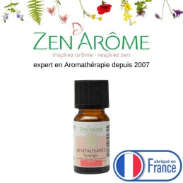 Flacon de 10 ml d'huile essentielle synergie revitalisante à diffuser, fabriqué en France Flacon de 10 ml d'huile essentielle synergie revitalisante à diffuser, fabriqué en France