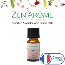 Flacon de 10 ml d'huile essentielle synergie sensualité, mélange d'huiles essentielles à diffuser, fabriqué en France Flacon de 10 ml d'huile essentielle synergie sensualité, mélange d'huiles essentielles à diffuser, fabriqué en France