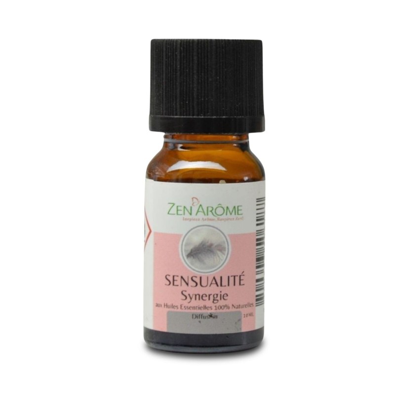 Flacon de 10 ml d'huile essentielle synergie sensualité, mélange d'huiles essentielles à diffuser, fabriqué en France Flacon de 10 ml d'huile essentielle synergie sensualité, mélange d'huiles essentielles à diffuser, fabriqué en France