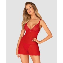 Chilisa babydoll et string - Rouge XS/S