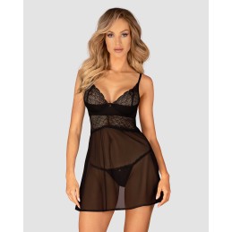 Chemeris babydoll et String - Noire M/L