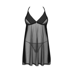 Latinesa babydoll et String - Noire XL/XXL
