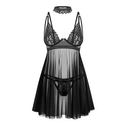Donarella babydoll et String - Noire - NP XS/S