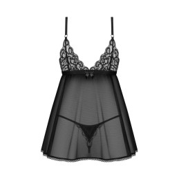 Blomentis babydoll et String - Noire M/L Blomentis babydoll et String - Noire M/L