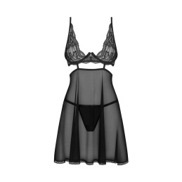 Nutris babydoll et String - Noire M/L