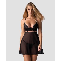 Nutris babydoll et String - Noire XL/XXL