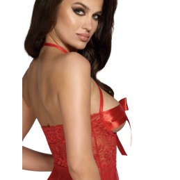 Sexy Kiss 247 babydoll et ruban de satin - Rouge S/M