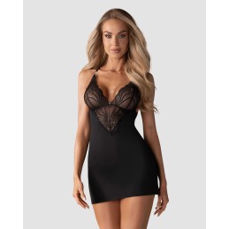 Nuisette et String - Noir S/M