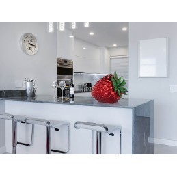 sculpture fraise en résine bordeaux ADM, décoration contemporaine élégante sculpture fraise en résine bordeaux ADM, décoration contemporaine élégante