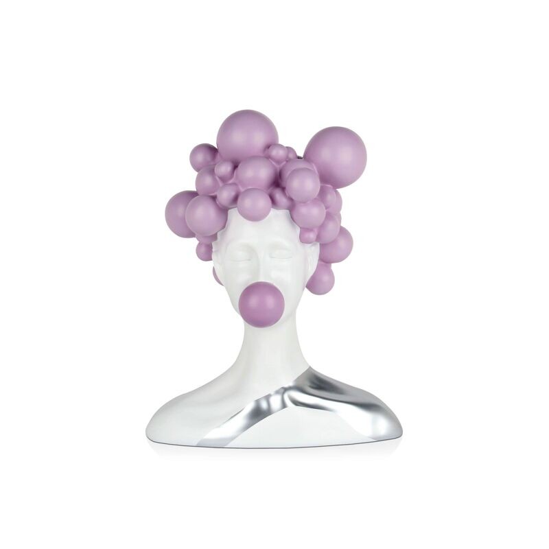 Sculpture en résine femme aux bulles couleur lilas, objet décoratif moderne Sculpture en résine femme aux bulles couleur lilas, objet décoratif moderne