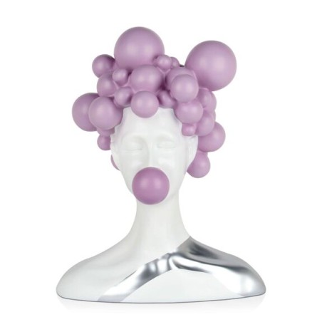Sculpture en résine femme aux bulles couleur lilas, objet décoratif moderne Sculpture en résine femme aux bulles couleur lilas, objet décoratif moderne