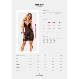 Renelia Nuisette + string - Noir L/XL