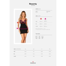 Rosenty nuisette et string - Noire XS/S