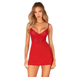 Ingridia nuisette et string - Rouge XS/S - Obsessive - Lingerie Femme