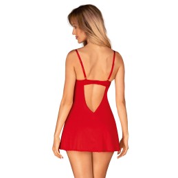 Ingridia nuisette et string - Rouge XS/S - Obsessive - Lingerie Femme