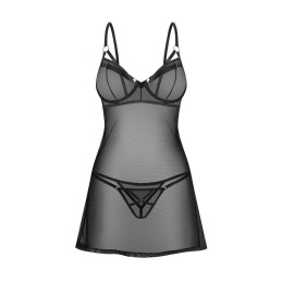 Euridia Nuisette et string - Noirs XL/XXL - Obsessive Freedom - Lingerie Femme