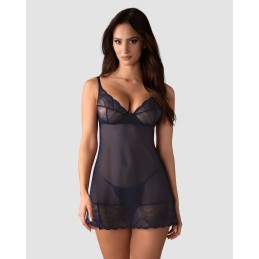 Nightly Blue nuisette et string - Bleu XS/S - Obsessive - Lingerie Femme