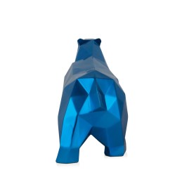Sculpture décorative ours polaire à facettes en résine bleu pour décoration intérieure élégante Sculpture décorative ours polaire à facettes en résine bleu pour décoration intérieure élégante