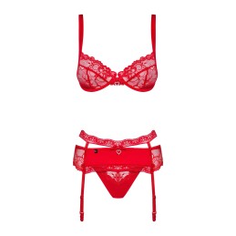 Heartina Ensemble 3 pcs - Rouge S/M Heartina Ensemble 3 pcs - Rouge S/M