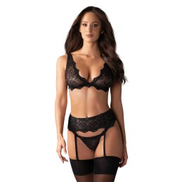Emperita Ensemble 3 pcs - Noir S/M - Obsessive - Lingerie Femme