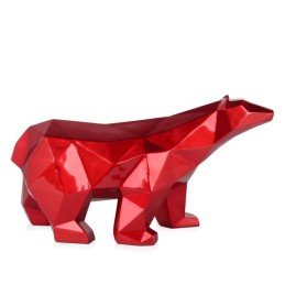 Sculpture en résine ours polaire à facettes rouge – design contemporain pour décoration intérieure Sculpture en résine ours polaire à facettes rouge – design contemporain pour décoration intérieure