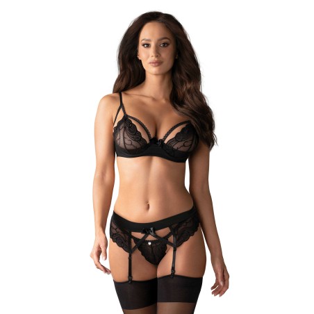 Wonderia Ensemble 3 pcs - Noir S/M - Obsessive - Lingerie Femme Wonderia Ensemble 3 pcs - Noir S/M - Obsessive - Lingerie Femme