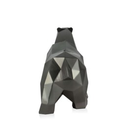 Sculpture en résine ours polaire à facettes coloris anthracite, décoration moderne élégante Sculpture en résine ours polaire à facettes coloris anthracite, décoration moderne élégante