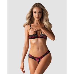 Taille uniquelia Ensemble ouvert 2 pcs - Noir et Fuchsia L/XL