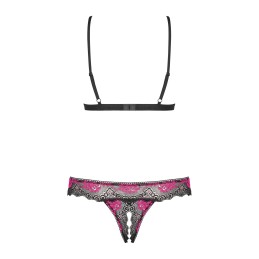 Taille uniquelia Ensemble ouvert 2 pcs - Noir et Fuchsia L/XL