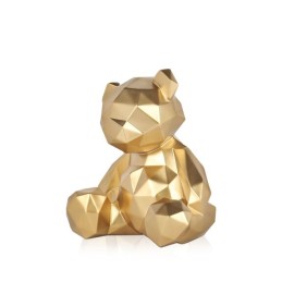 Petit ours à facettes en résine dorée, décoration moderne et tendance Petit ours à facettes en résine dorée, décoration moderne et tendance
