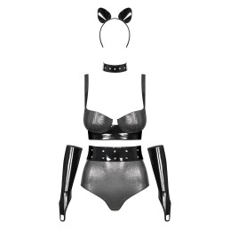 Silveria Ensemble 6 pcs - Argent et Noir S/M Silveria Ensemble 6 pcs - Argent et Noir S/M
