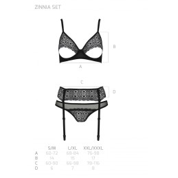Zinnia Ensemble 3 pcs - Noir S/M