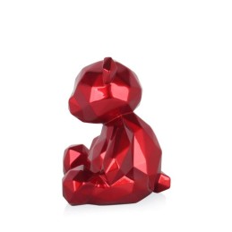 sculpture en résine ours à facettes rouge ADM objet décoratif moderne sculpture en résine ours à facettes rouge ADM objet décoratif moderne