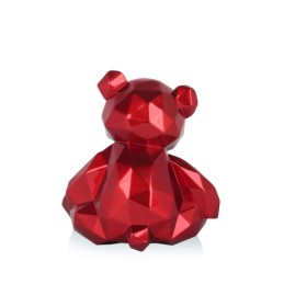 sculpture en résine ours à facettes rouge ADM objet décoratif moderne sculpture en résine ours à facettes rouge ADM objet décoratif moderne