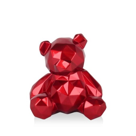sculpture en résine ours à facettes rouge ADM objet décoratif moderne sculpture en résine ours à facettes rouge ADM objet décoratif moderne