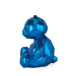sculpture en résine ours à facettes bleu, objet décoratif moderne sculpture en résine ours à facettes bleu, objet décoratif moderne